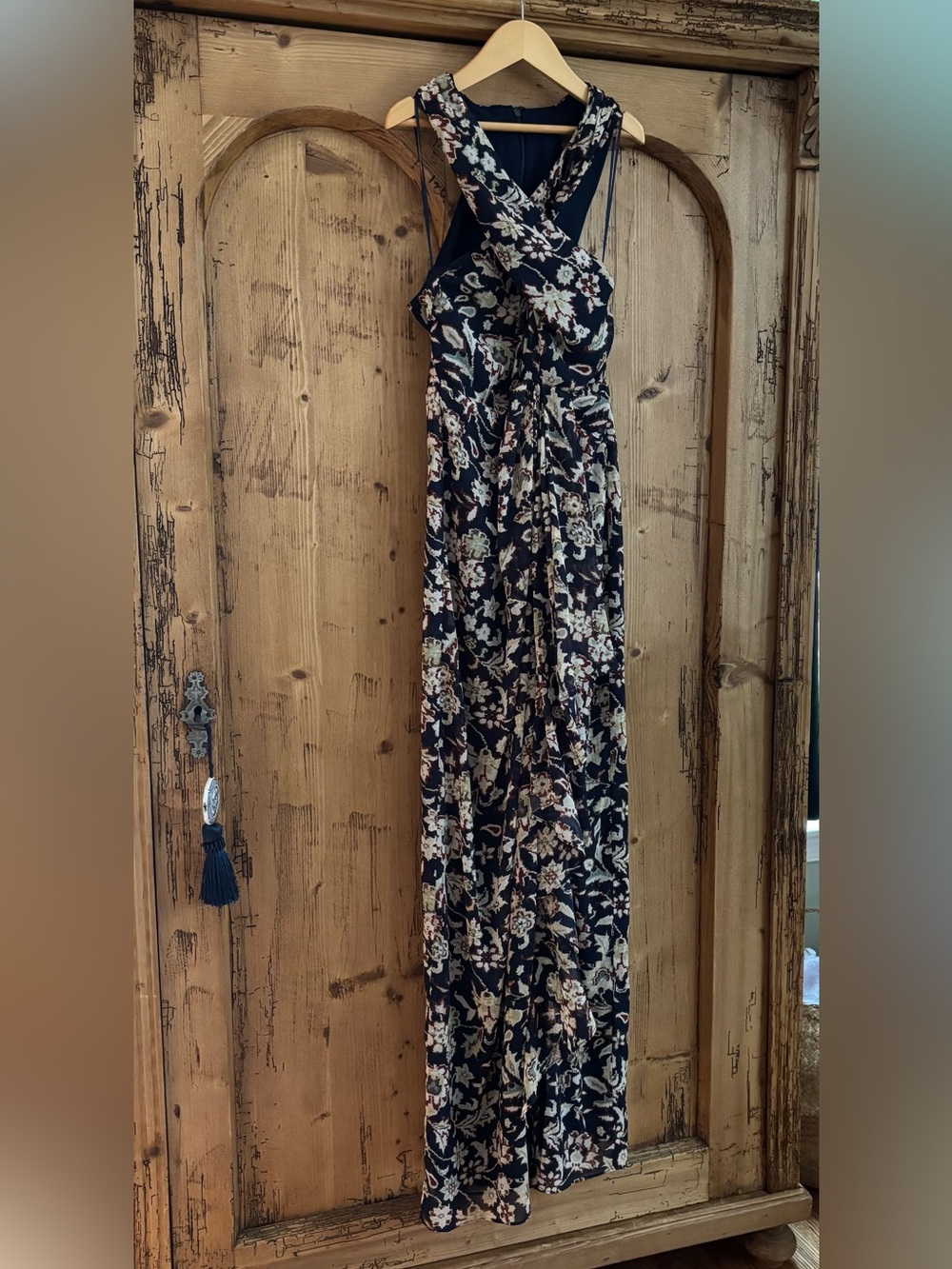 Lauren Ralph Lauren Floral Ruffle Trim Georgette Halter Dress Size 4 Petite NWT